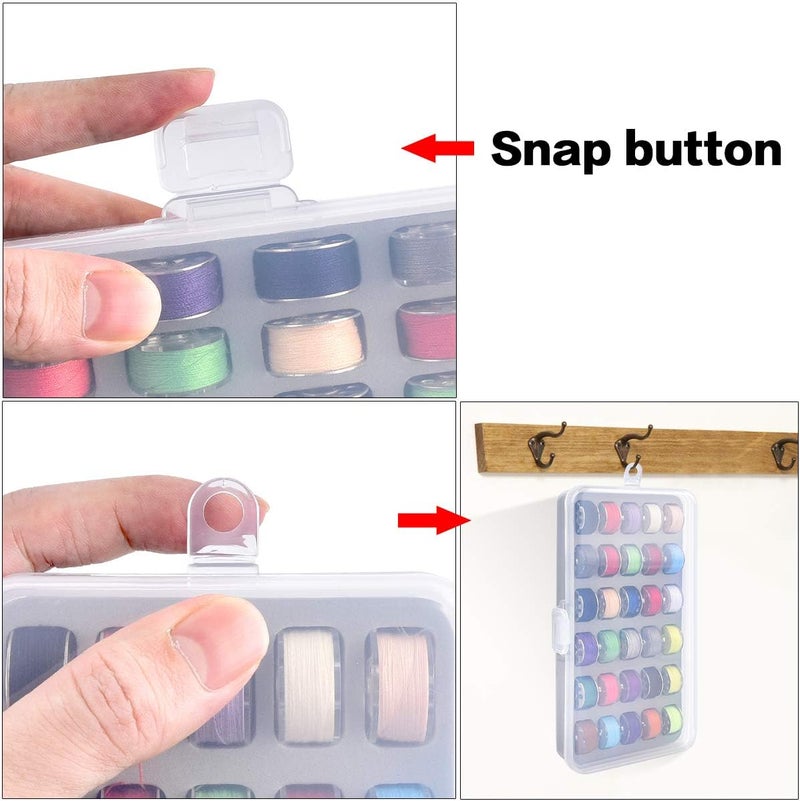 FULLCASE Bobbin Holder Storage Case Sewing Box Thread Organizer Holds 60pcs Bobbins for Brother Sewing Machine- 2pack(Box Only) - Image 3